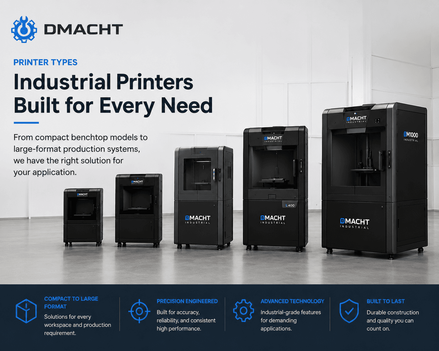 D-Macht industrial coding and marking printer types including CIJ TIJ DOD laser and TTO systems